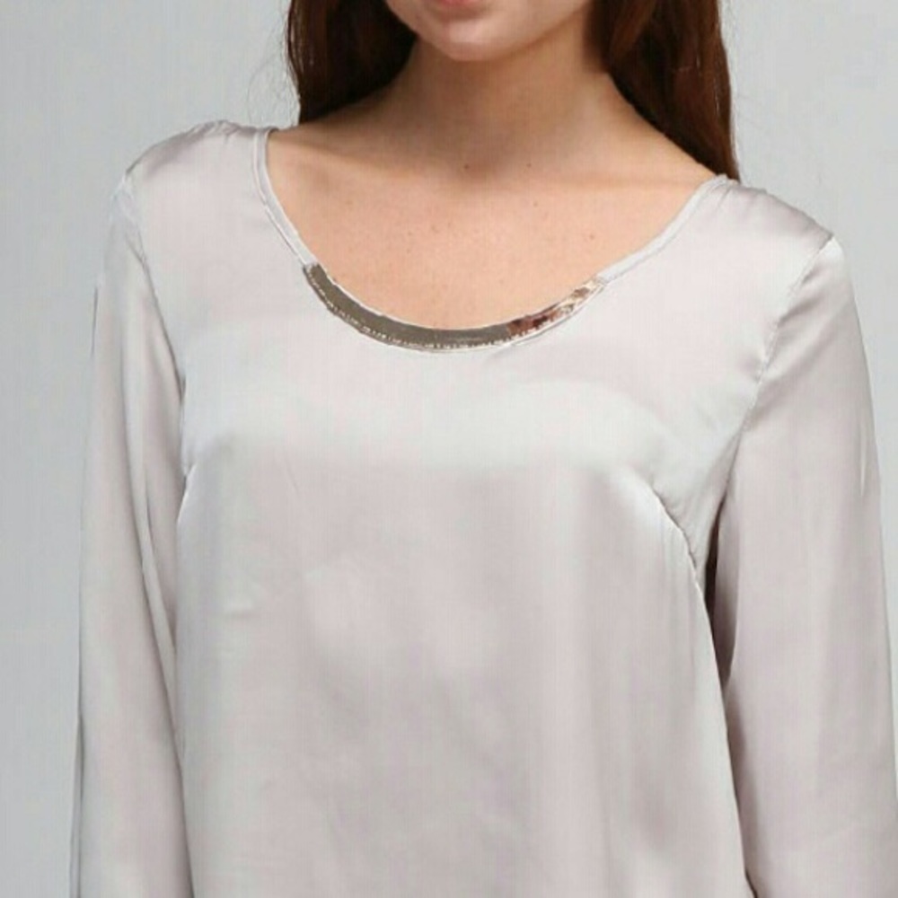 Draped Back Taupe Top